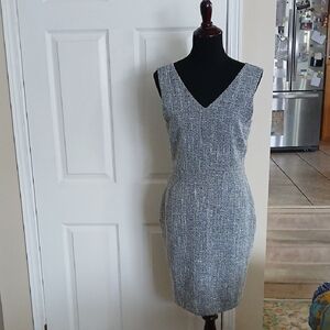 Banana Republic Gray Textured Midi Dress